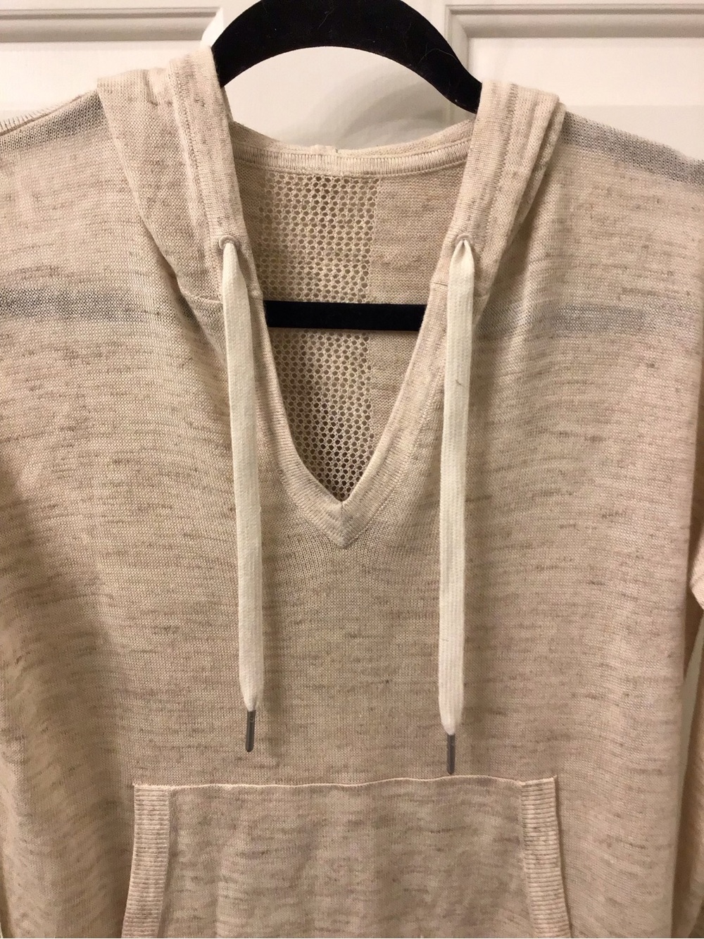 Men's Cream Hooded Knit Sweater